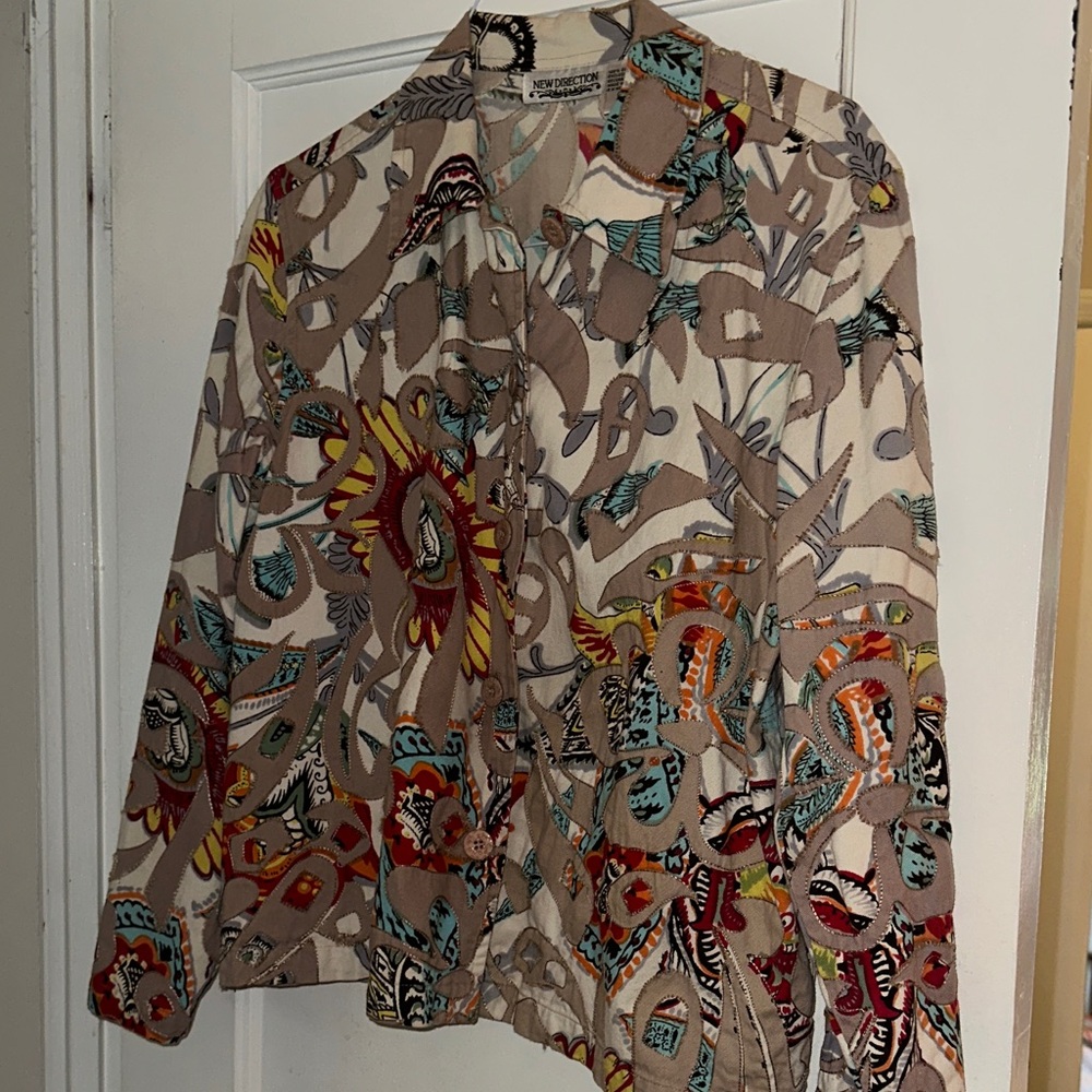 New Directions Multicolor Artistic Jacket